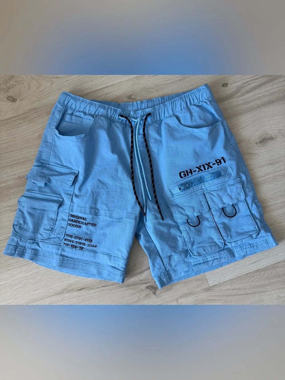 Grindhouse Denim Carolina Blue Utility Cargo Shorts Men’s Medium Streetwear